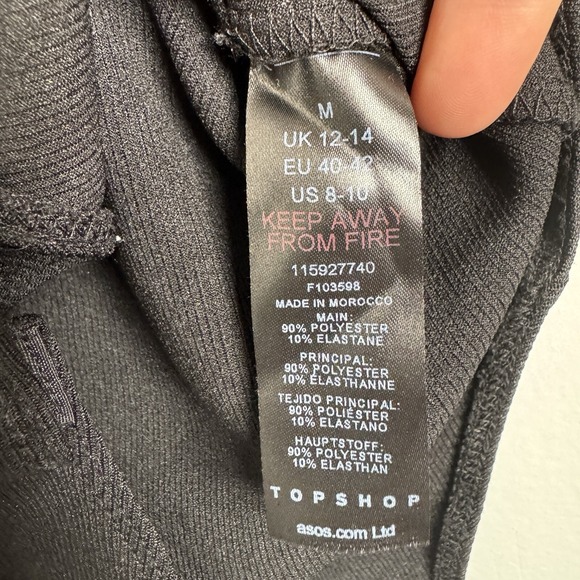 Topshop Cut Out vneck long sleeve bodysuit Ladies ASOS medium 8 10 Black NWT - Picture 6 of 6